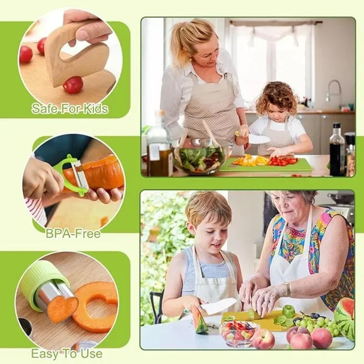 11/13/17PCS Kids Cooking sets Real Cooking Montessori Kitchen Tools for Toddlers Kids Safe Knives for 2/3/4/5/6/7/8 Year Old