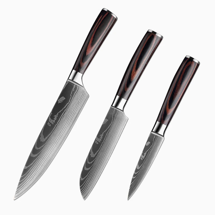 Kitchen Knife Set Professional Chef Japanese Knife 7CR17 Damascus Knife Cleaver Meat Fish Chicken Vegetable Fruit Fillet Knives