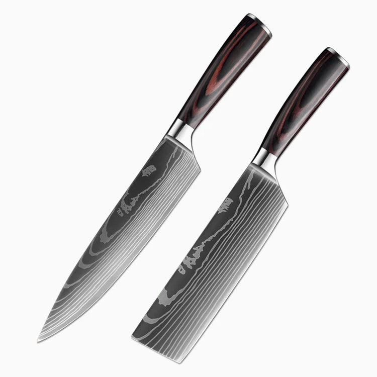 Kitchen Knife Set Professional Chef Japanese Knife 7CR17 Damascus Knife Cleaver Meat Fish Chicken Vegetable Fruit Fillet Knives