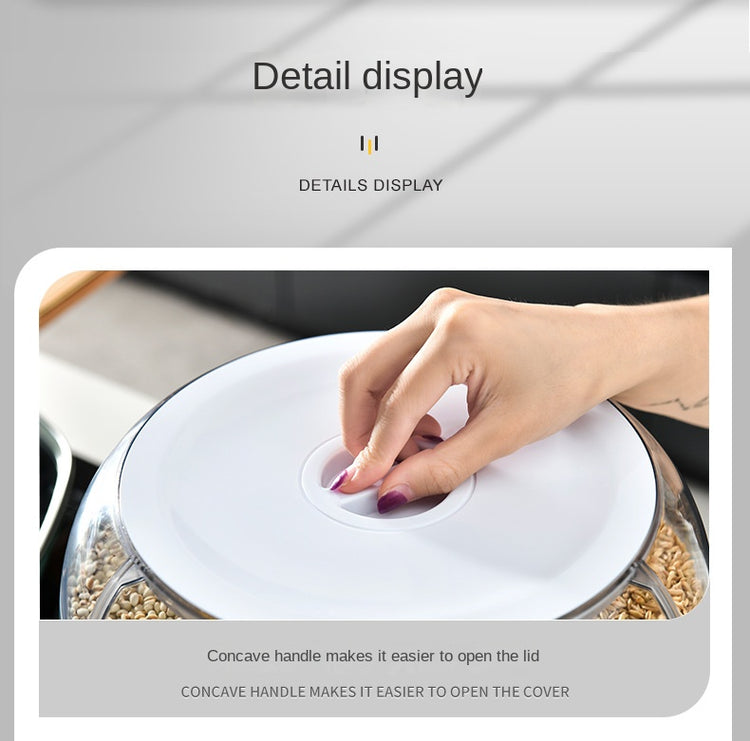 360度旋转米粒分配器密封干粮谷物桶分配器防潮厨房食品容器储存盒