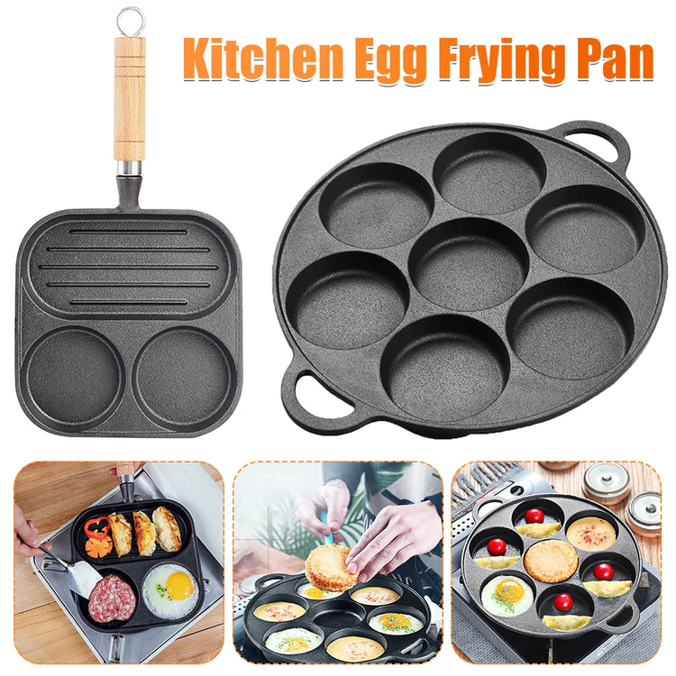 7-3 Hole Non-Stick Kitchen Cooking Ham Pan