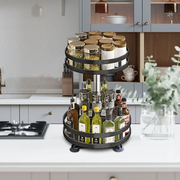 360°Rotation Spice Rack Organizer