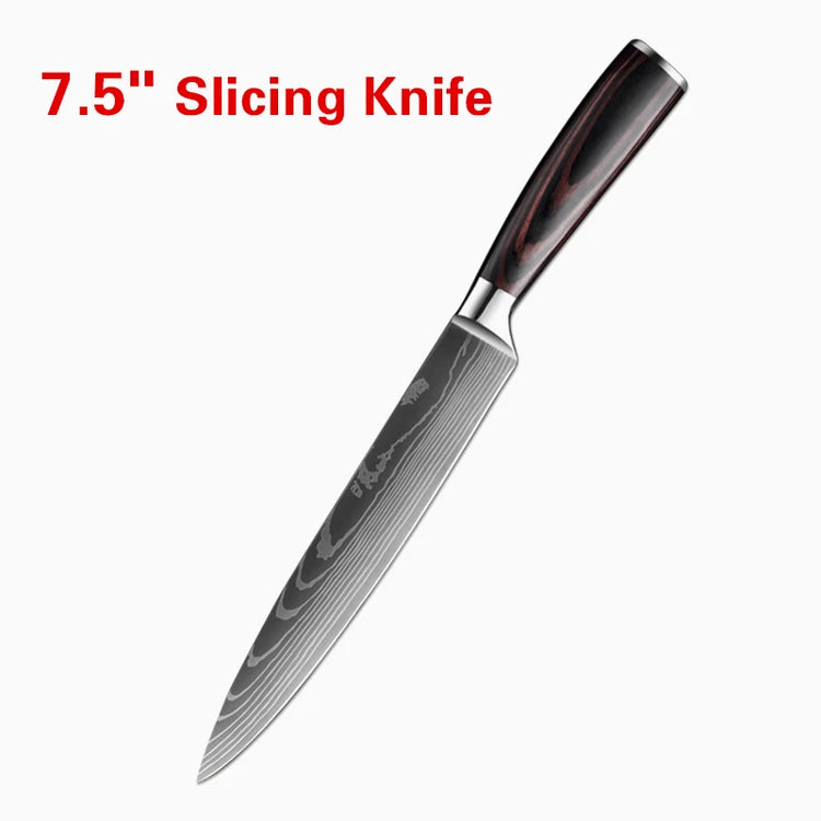 Kitchen Knife Set Professional Chef Japanese Knife 7CR17 Damascus Knife Cleaver Meat Fish Chicken Vegetable Fruit Fillet Knives