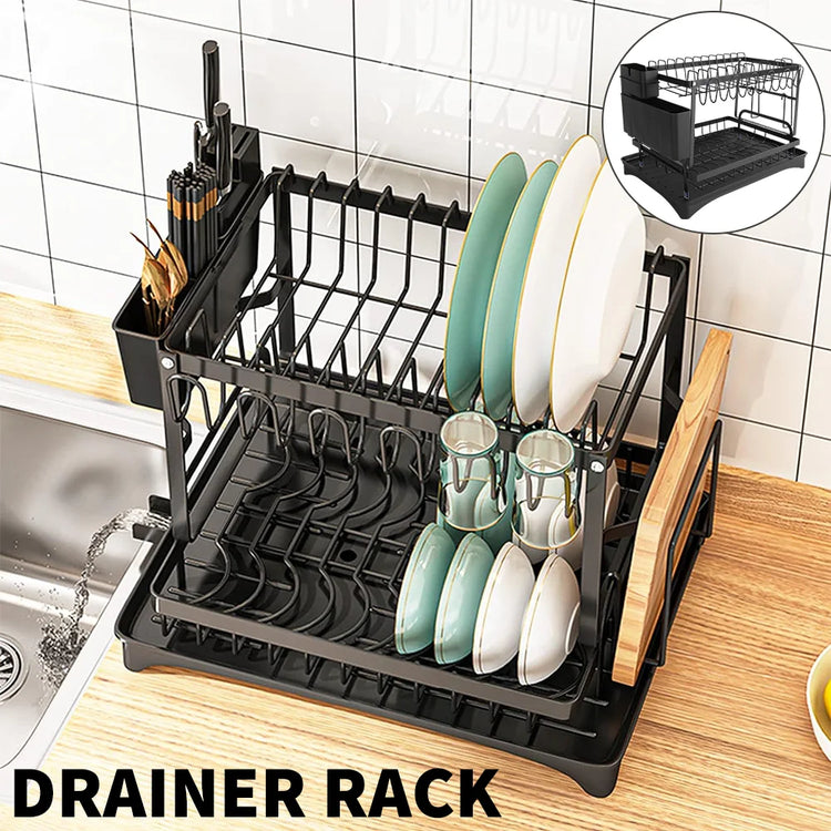 2 Tier Dish drying Rack Dish Drainer Drying Rack