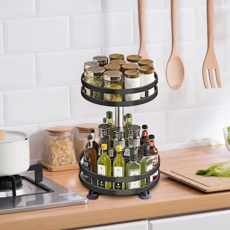 360°Rotation Spice Rack Organizer