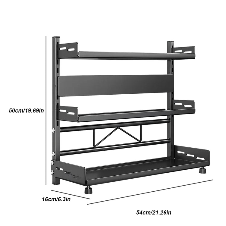 [UK Stock] Kitchen Shelves Kitchen Storage Rack Jar Organization Cupboard Seasoning Storage Rack Kitchen Accessories