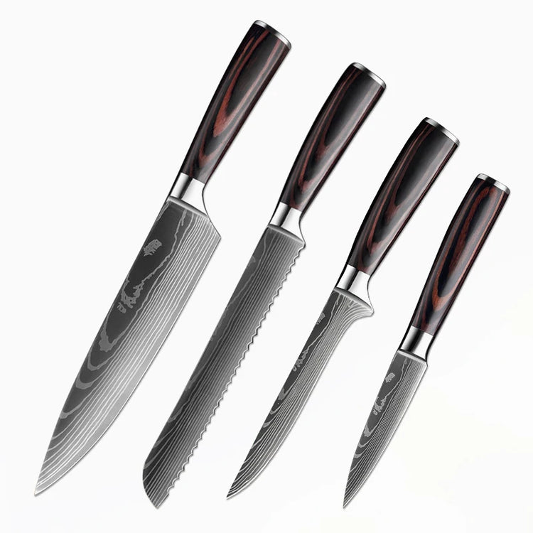 Kitchen Knife Set Professional Chef Japanese Knife 7CR17 Damascus Knife Cleaver Meat Fish Chicken Vegetable Fruit Fillet Knives