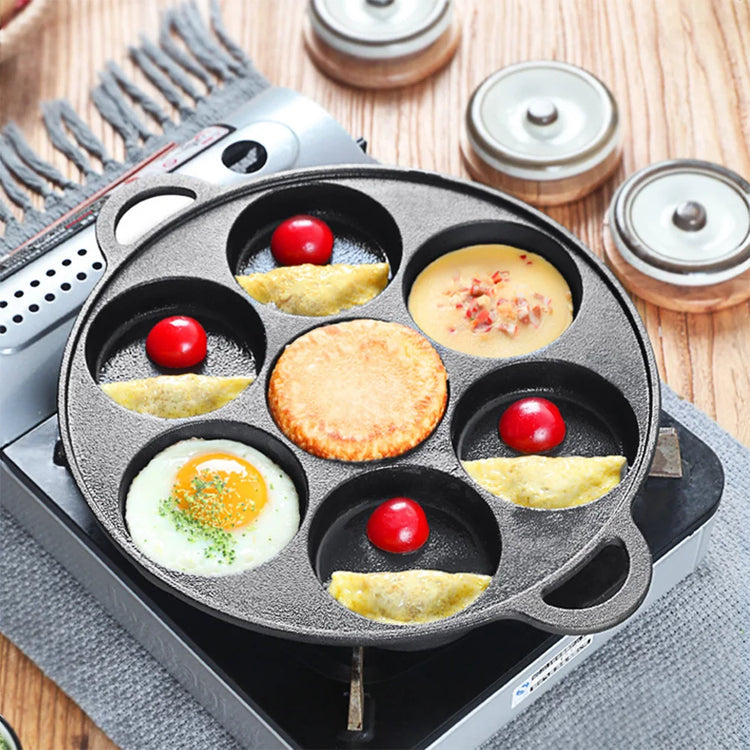 7-3 Hole Non-Stick Kitchen Cooking Ham Pan