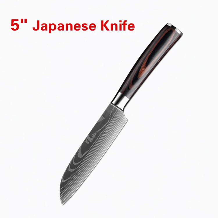 Kitchen Knife Set Professional Chef Japanese Knife 7CR17 Damascus Knife Cleaver Meat Fish Chicken Vegetable Fruit Fillet Knives