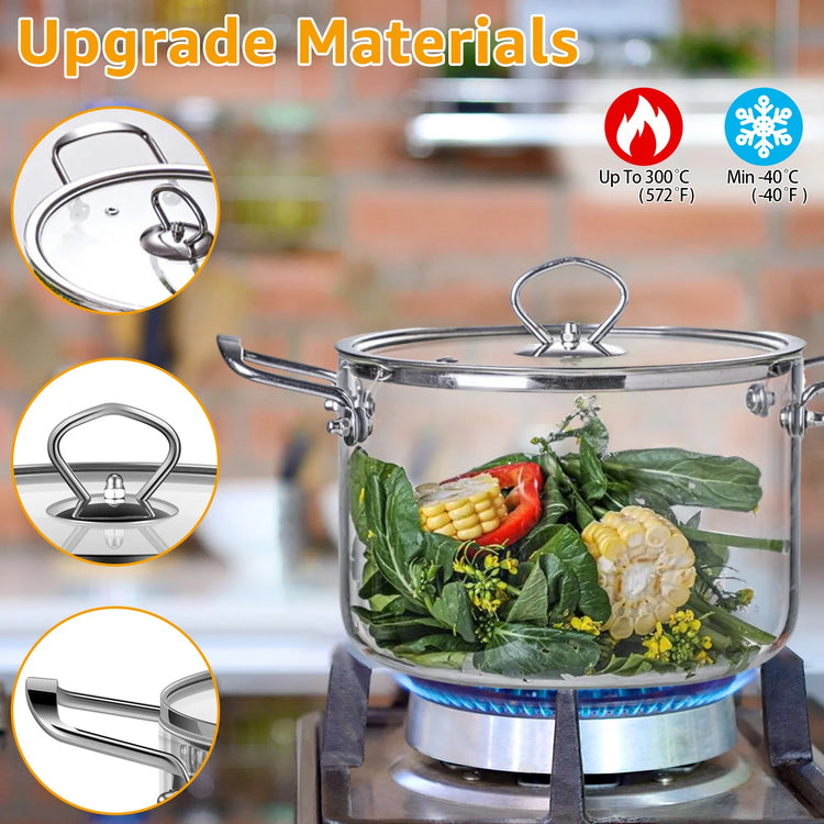 2.5/3.5L Glass Saucepan Clear Cooking Pot