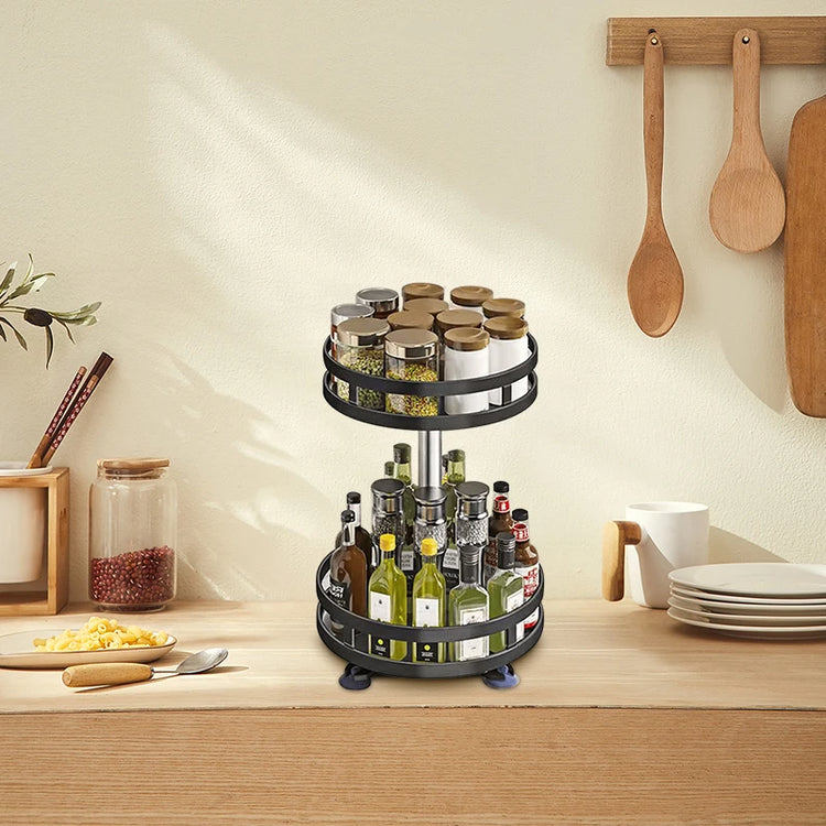 360°Rotation Spice Rack Organizer