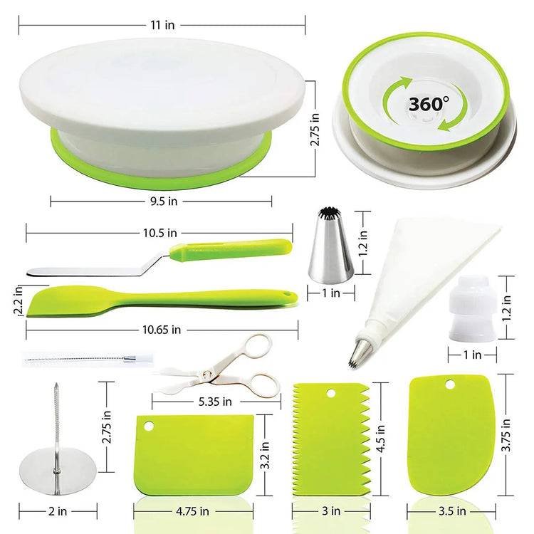 46pcs Green Cake Decorating Tools Set