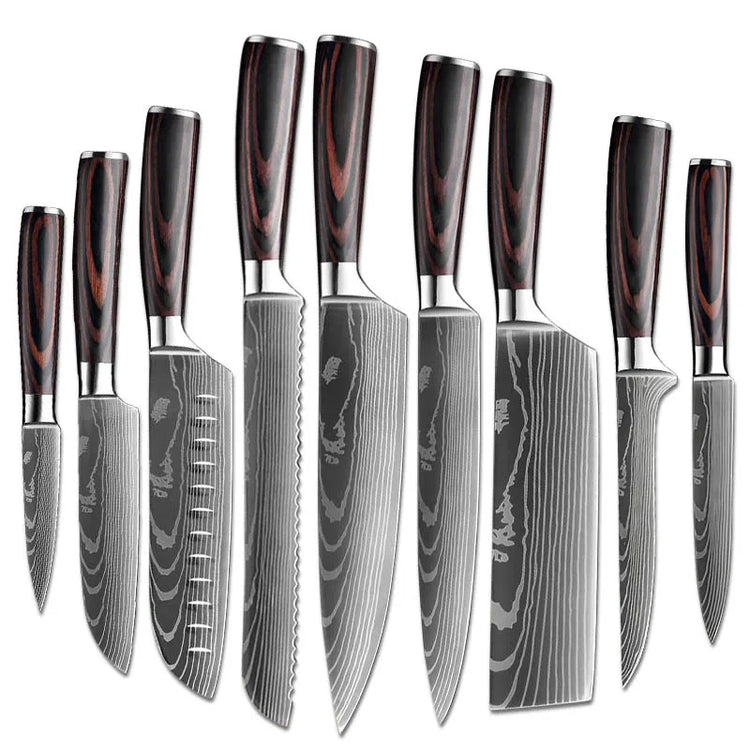 Kitchen Knife Set Professional Chef Japanese Knife 7CR17 Damascus Knife Cleaver Meat Fish Chicken Vegetable Fruit Fillet Knives