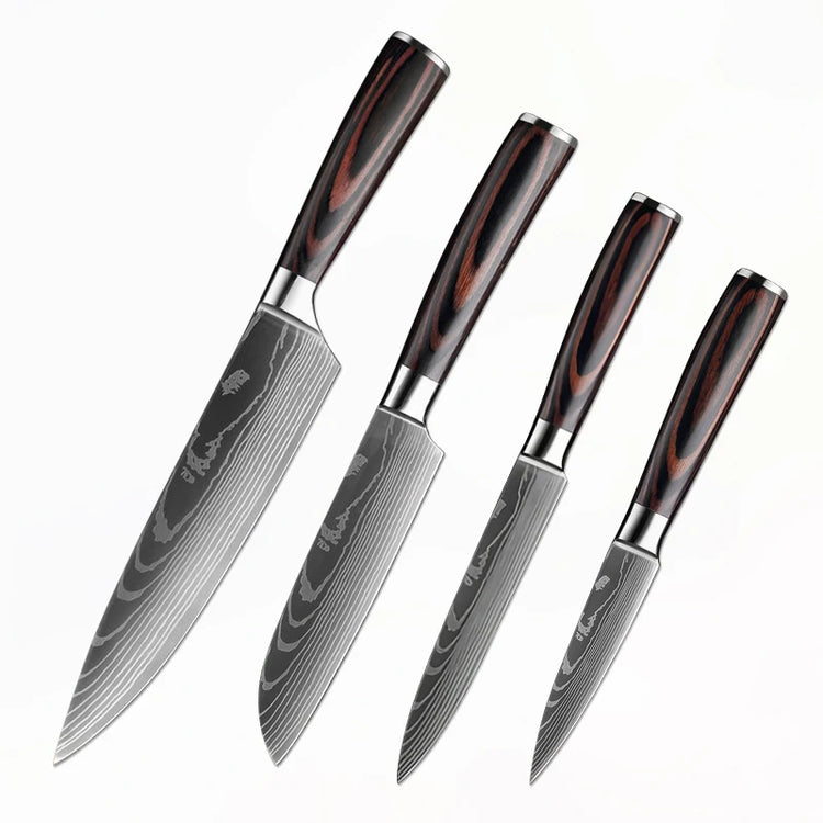 Kitchen Knife Set Professional Chef Japanese Knife 7CR17 Damascus Knife Cleaver Meat Fish Chicken Vegetable Fruit Fillet Knives