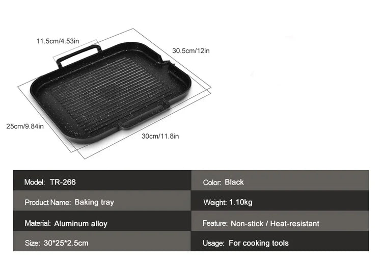 Aluminum Frying Pan Non-stick Barbecue Pan