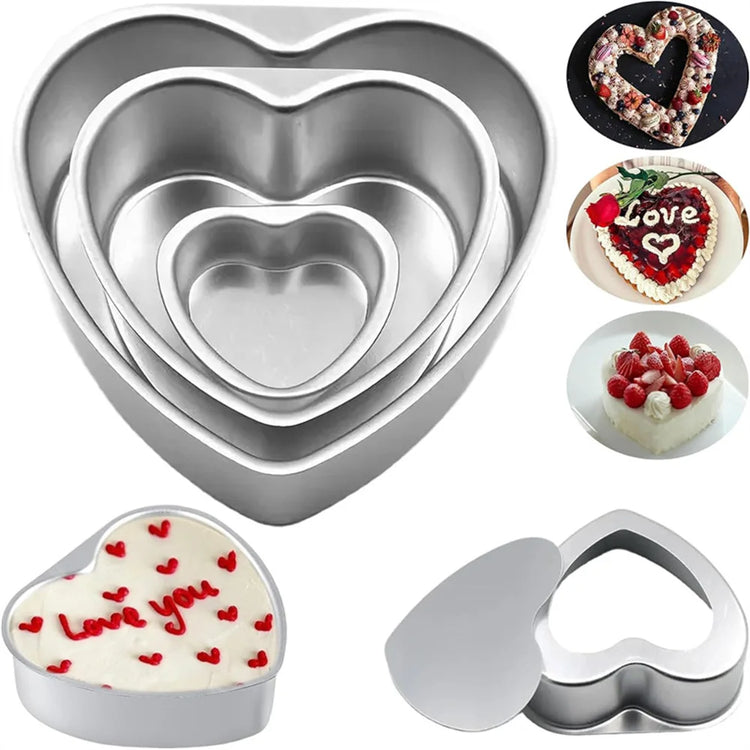 3-Piece 4/6/8inch Heart-Shaped Cake Pan