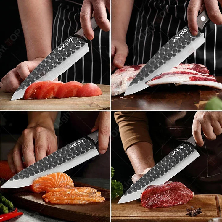 Professional Kitchen Knife Set Hand-forged Butcher Knives 5Cr15MoV Steel Fish Killing Knife Sharp Meat Cutting Chef Knife