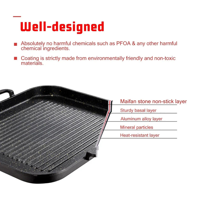 Aluminum Frying Pan Non-stick Barbecue Pan