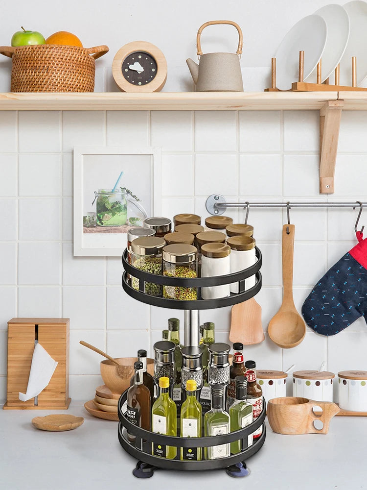 360°Rotation Spice Rack Organizer