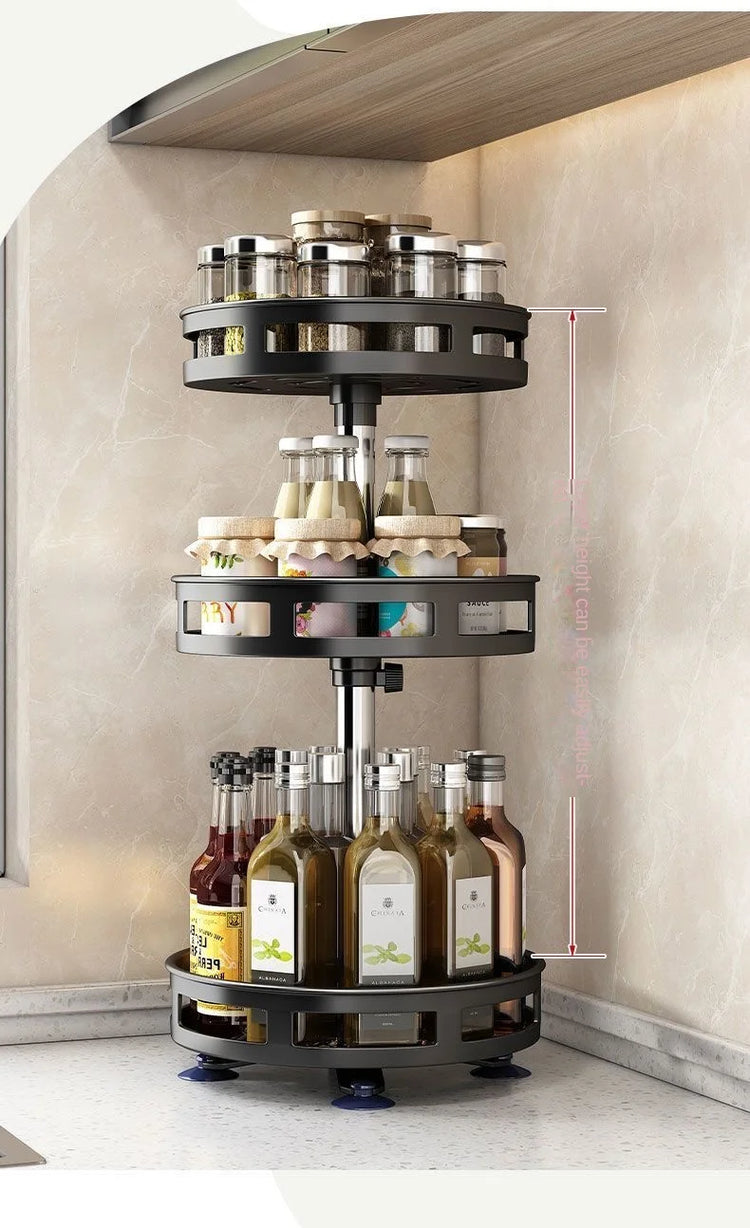 360°Rotation Spice Rack Organizer