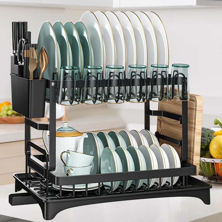 2 Tier Dish drying Rack Dish Drainer Drying Rack