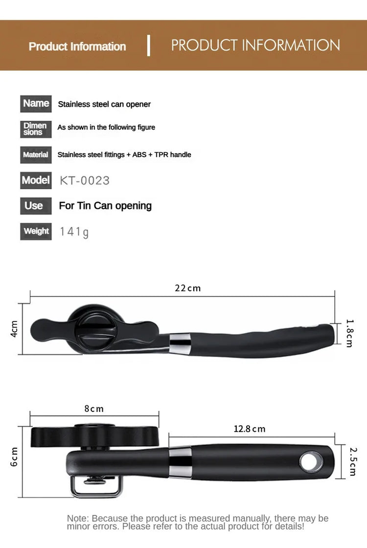 Stainless Steel Manual Can Can Openers Monolever Side Open Cover Can Openercan opener Labor-Saving Bottle Opener