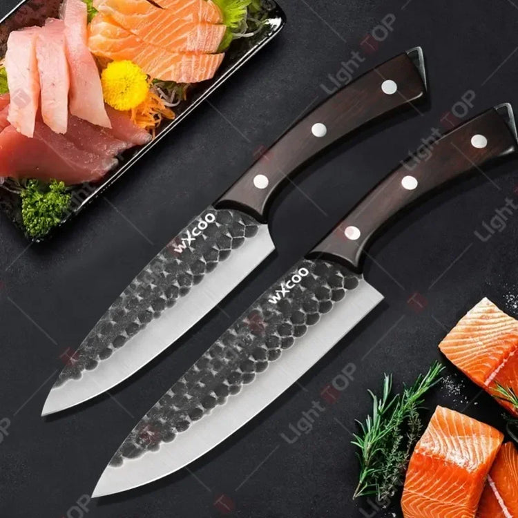 Professional Kitchen Knife Set Hand-forged Butcher Knives 5Cr15MoV Steel Fish Killing Knife Sharp Meat Cutting Chef Knife