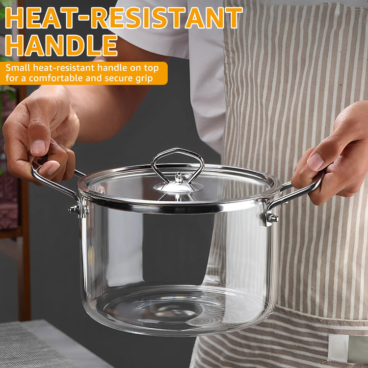 2.5/3.5L Glass Saucepan Clear Cooking Pot