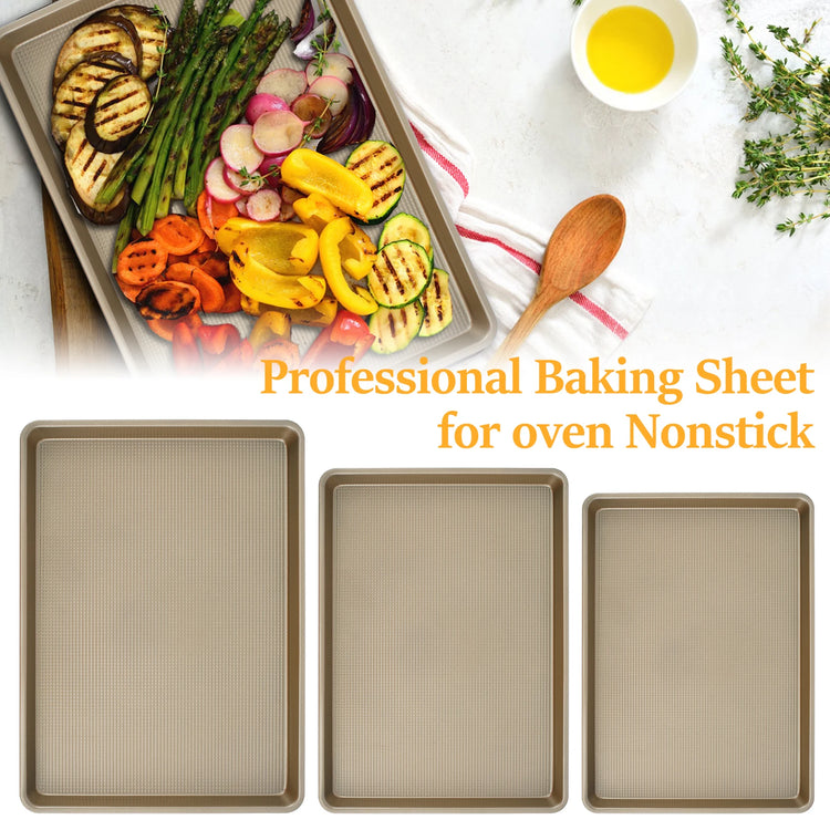 2 Pcs Cookie Sheet with Diamond Texture