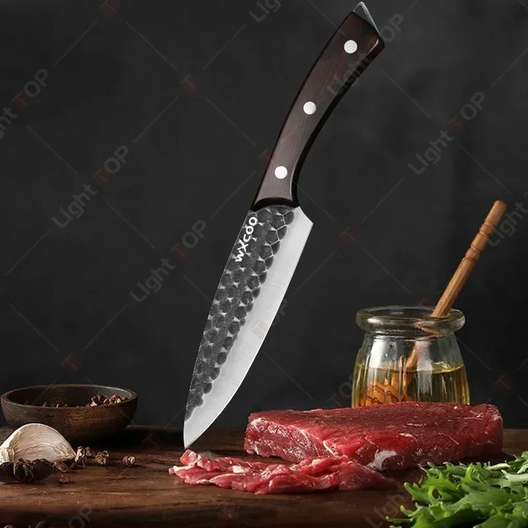 Professional Kitchen Knife Set Hand-forged Butcher Knives 5Cr15MoV Steel Fish Killing Knife Sharp Meat Cutting Chef Knife