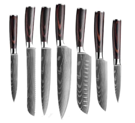 Kitchen Knife Set Professional Chef Japanese Knife 7CR17 Damascus Knife Cleaver Meat Fish Chicken Vegetable Fruit Fillet Knives