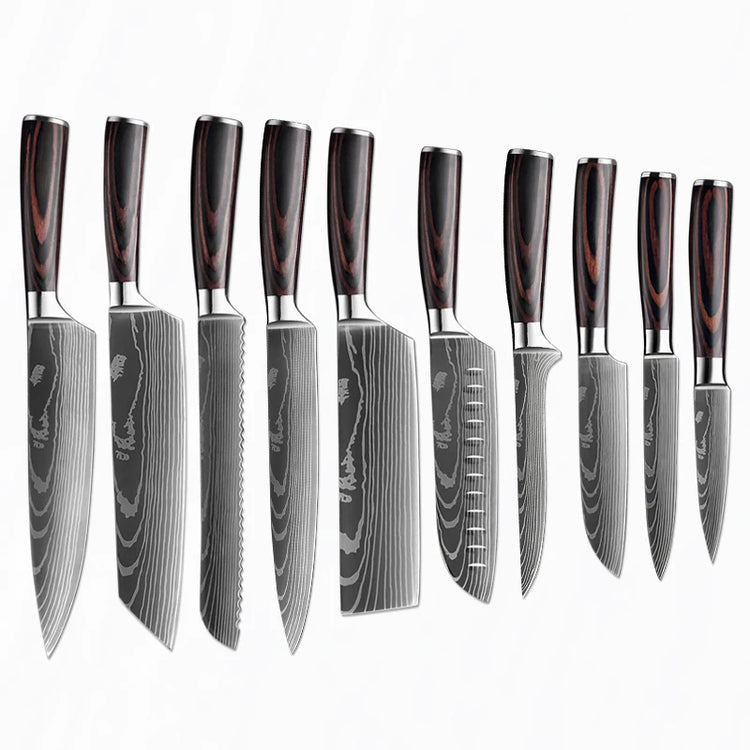 Kitchen Knife Set Professional Chef Japanese Knife 7CR17 Damascus Knife Cleaver Meat Fish Chicken Vegetable Fruit Fillet Knives