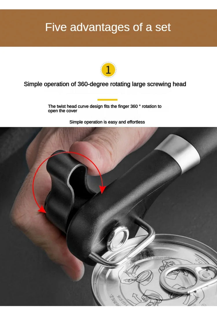 Stainless Steel Manual Can Can Openers Monolever Side Open Cover Can Openercan opener Labor-Saving Bottle Opener