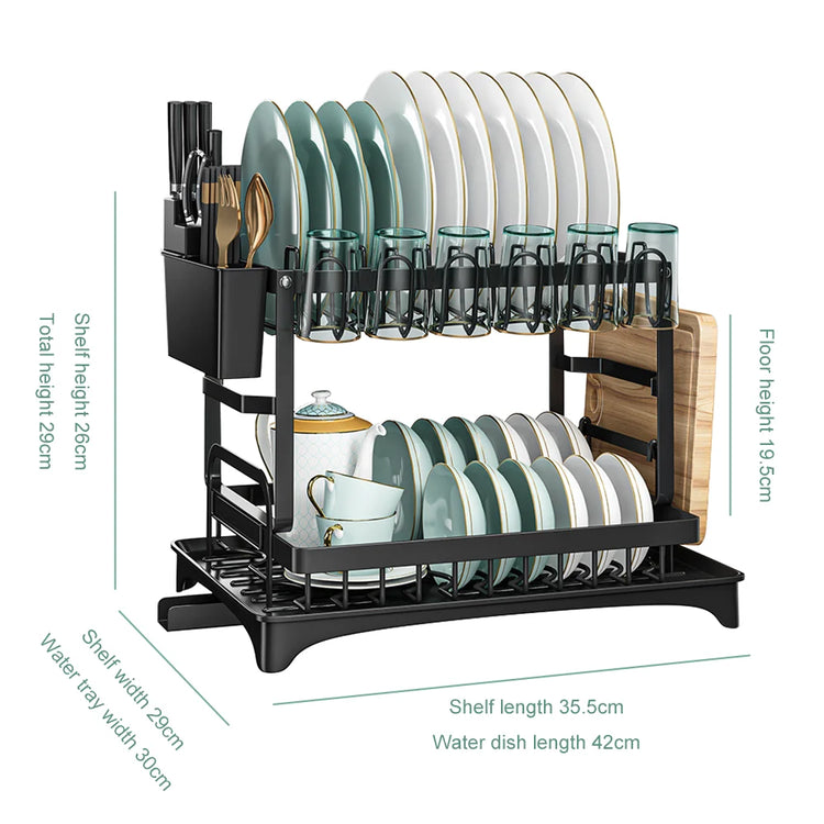 2 Tier Dish drying Rack Dish Drainer Drying Rack