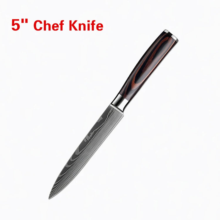 Kitchen Knife Set Professional Chef Japanese Knife 7CR17 Damascus Knife Cleaver Meat Fish Chicken Vegetable Fruit Fillet Knives